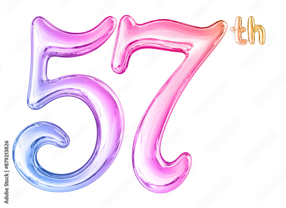 57th Anniversary Gradient Number 3D 57th Anniversary Gradient Number 3D
