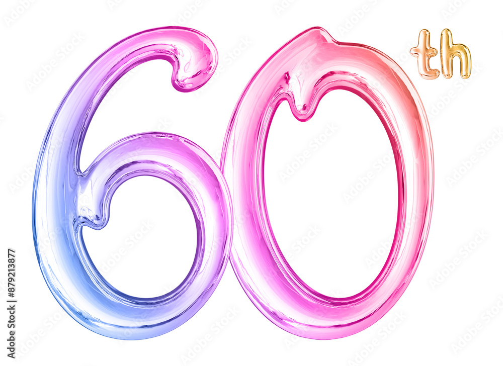 60th Anniversary Gradient Number 3D 60th Anniversary Gradient Number 3D