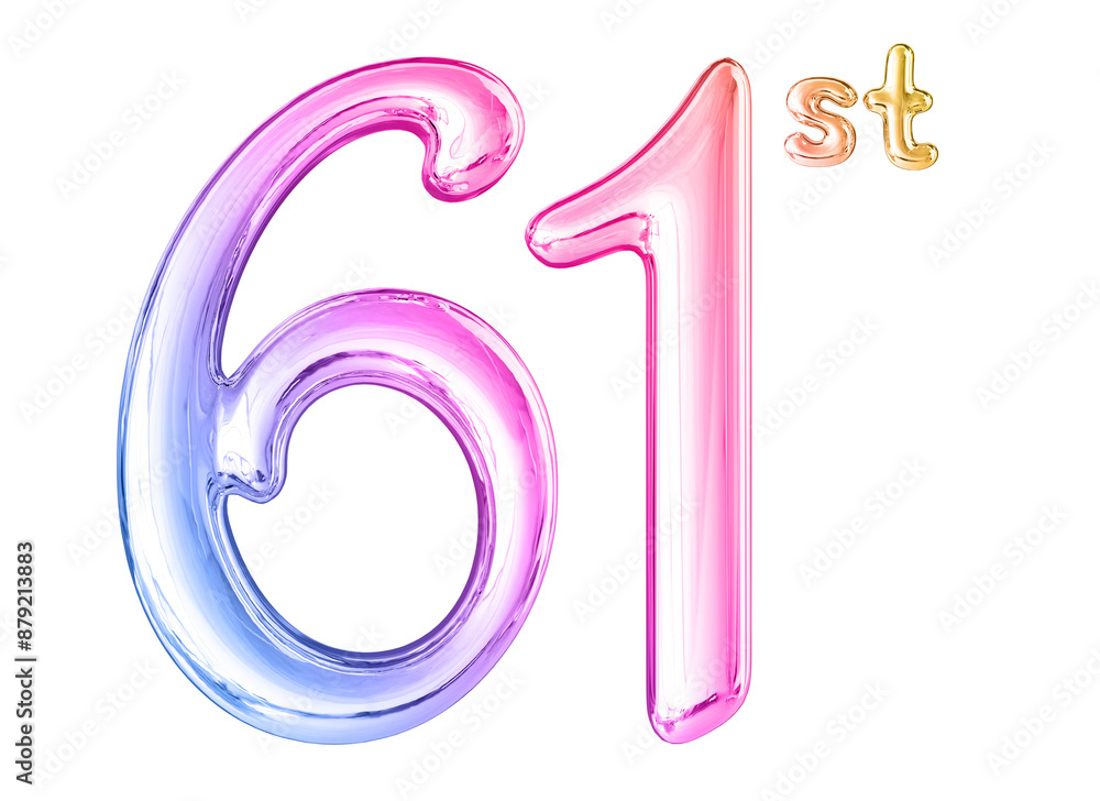 61st Anniversary Gradient Number 3D 61st Anniversary Gradient Number 3D