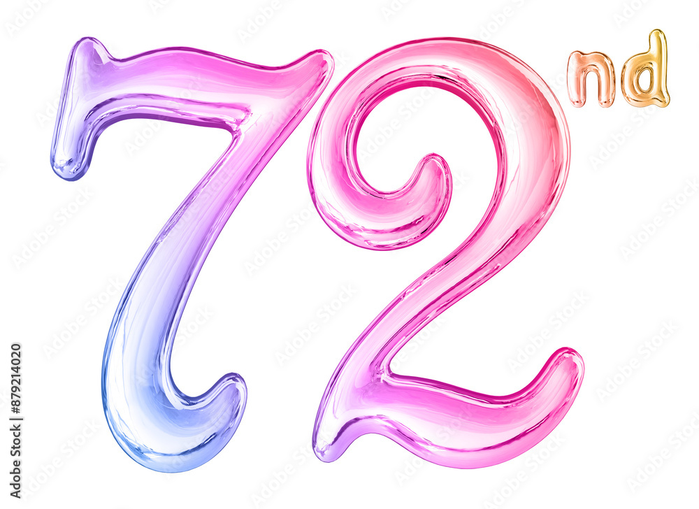 72nd Anniversary Gradient Number 3D 72nd Anniversary Gradient Number 3D
