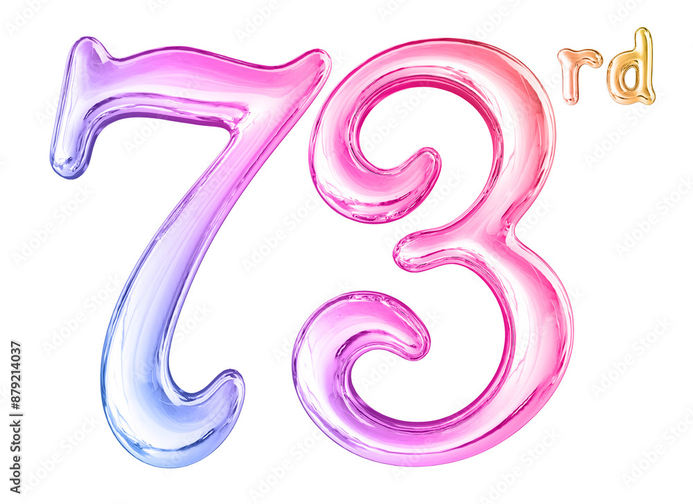 73rd Anniversary Gradient Number 3D 73rd Anniversary Gradient Number 3D