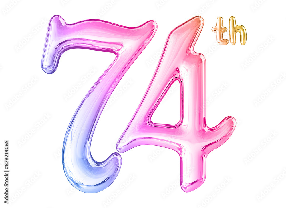 74th Anniversary Gradient Number 3D 74th Anniversary Gradient Number 3D