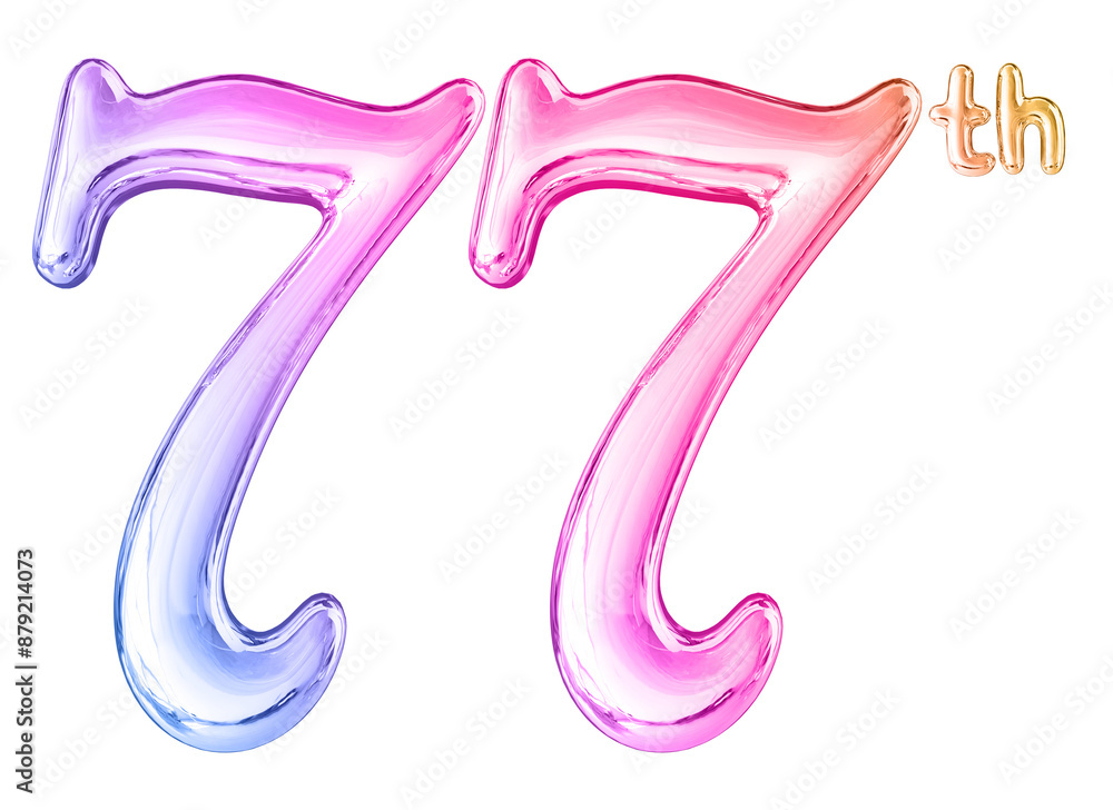 Obraz premium 77th Anniversary Gradient Number 3D