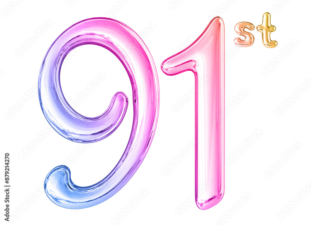 91st Anniversary Gradient Number 3D 91st Anniversary Gradient Number 3D
