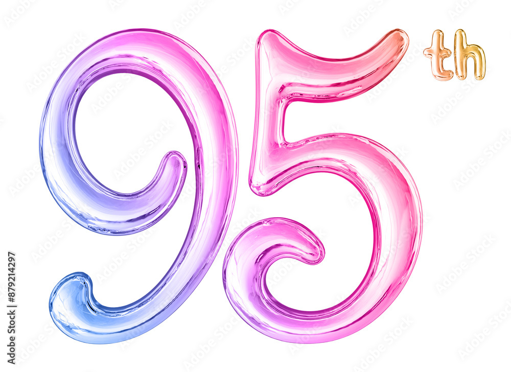95th Anniversary Gradient Number 3D 95th Anniversary Gradient Number 3D