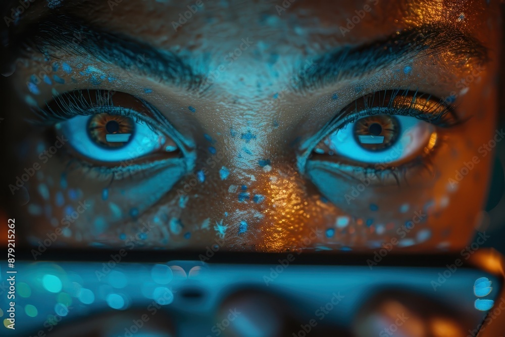 Illustrates the captivating nature of mobile phone content, particularly on social media. Illustrates the captivating nature of mobile phone content, particularly on social media.