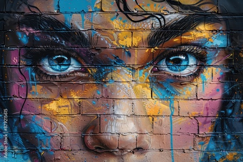 Wallpaper Mural Hyperrealistic portrait of a street artist creating a mural. Torontodigital.ca