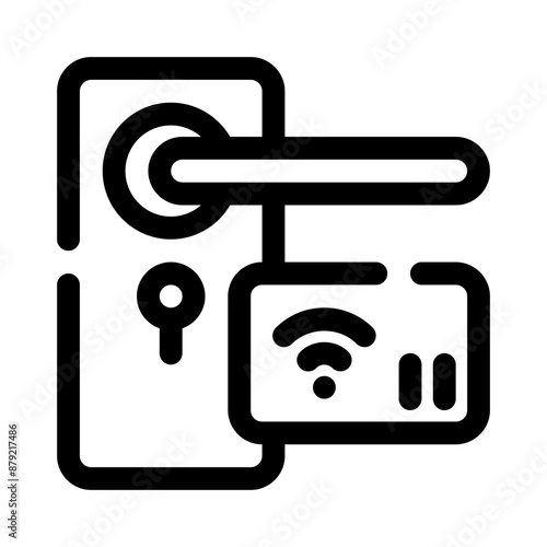 smart lock line icon