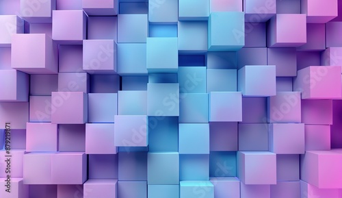 Abstract Cube Pattern in Pastel Colors
