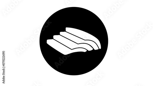 uncut lard emblem, black isolated silhouette