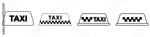 Taxi icon vector set. Taxi service illustration sign collection. Transportation of passengers symbol or logo.
