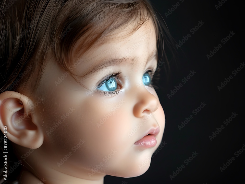 Close-up of a baby with watery eyes, showing signs of discomfort. The image is designed to evoke empathy and concern, with ample copy space for text. copy space for text, focus cover all aspects, Close-up of a baby with watery eyes, showing signs of discomfort. The image is designed to evoke empathy and concern, with ample copy space for text. copy space for text, focus cover all aspects,