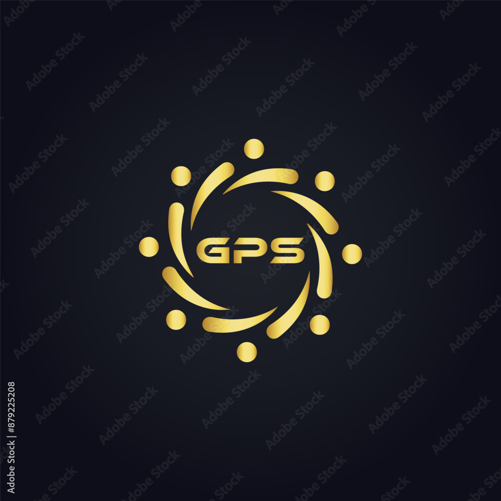 Fototapeta premium GPS logo. G P S design. White GPS letter. GPS, G P S letter logo design. G P S letter logo design in GOLD, GOLDEN LOGO, THREE, style. letter logo set in one artboard. G P S letter logo vector design.