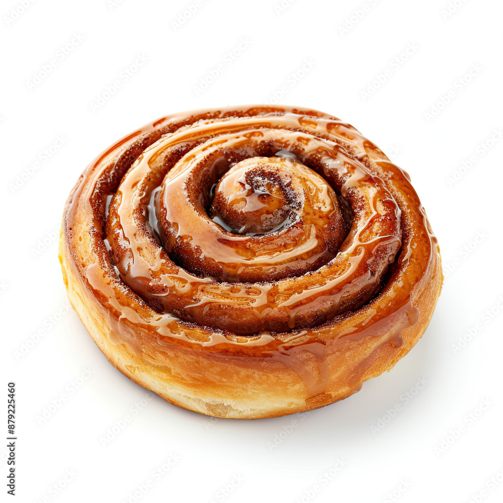 Cinnamon Roll Isolated on White Background: Delicious Pastry, Sweet Baked Good Cinnamon Roll Isolated on White Background: Delicious Pastry, Sweet Baked Good