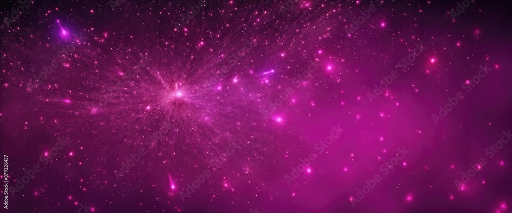 Fototapeta premium Fire embers particles over Pink background, Abstract dark glitter fire particles lights
