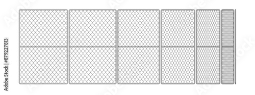 Isolated steel fence on white background