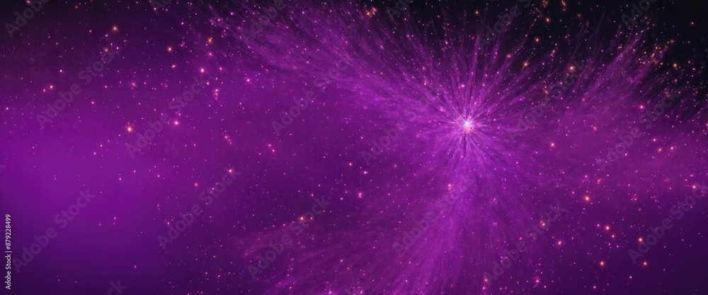 Obraz premium Fire embers particles over Purple background, Abstract dark glitter fire particles lights