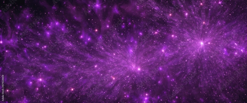 Fototapeta premium Fire embers particles over Purple background, Abstract dark glitter fire particles lights