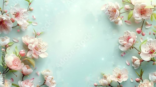 Beautiful flowers frame concept and space for text 