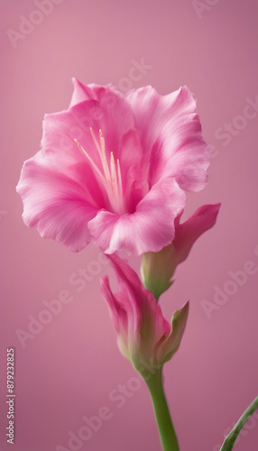 Real Pressed a pink Eustomas flower rose gladiolus photo