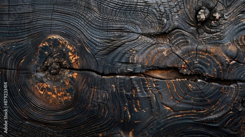 Old natural pattern on dark wooden surface © TheWaterMeloonProjec