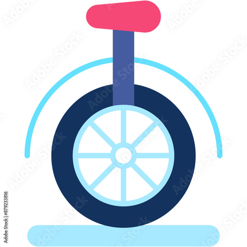 Unicycle, monocycle, circus, wheel, ride Icon
