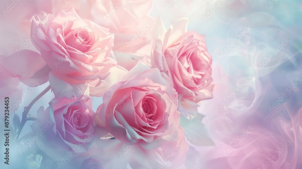 Pink Roses in a Dreamy Atmosphere Pink Roses in a Dreamy Atmosphere