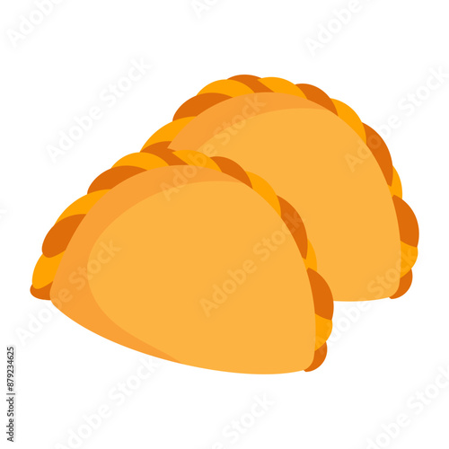 Curry puff or fried pastel vector illustration, kue kering pastel or kari pap clip art image, jalangkote curry puff icon