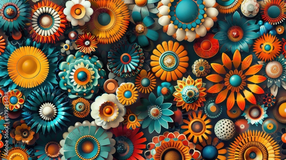 Kaleidoscopic patterns in vivid color palette Kaleidoscopic patterns in vivid color palette