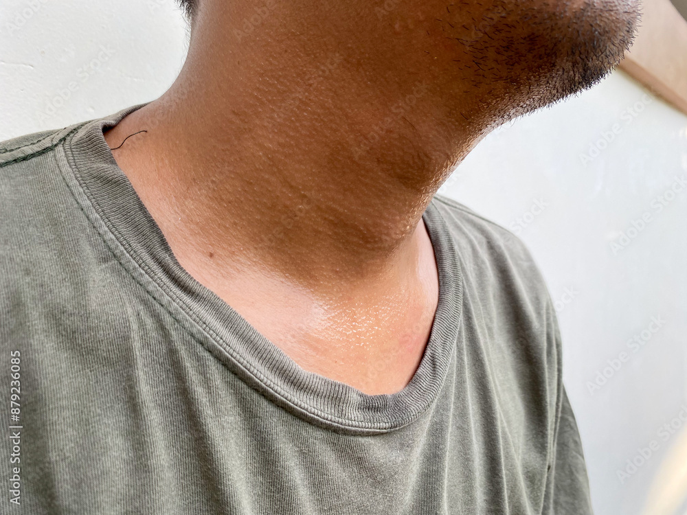 close up young man sweating after jogging with natural light close up young man sweating after jogging with natural light