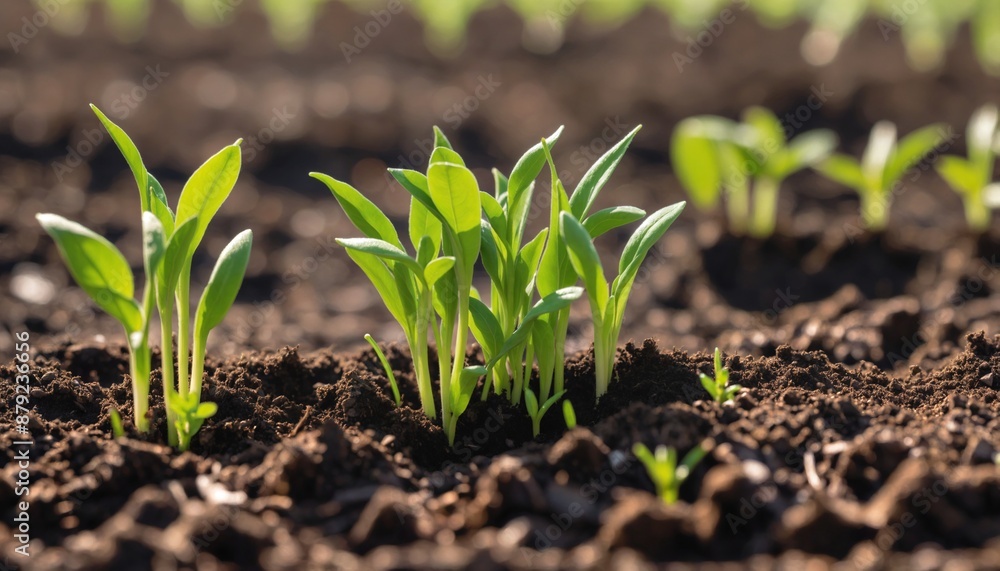 Green shoots in soil Green shoots in soil