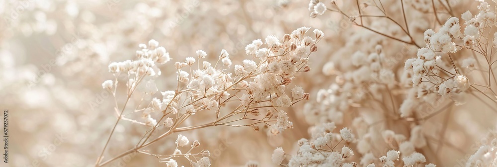 Fototapeta premium Delicate White Flowers in Soft Sunlight