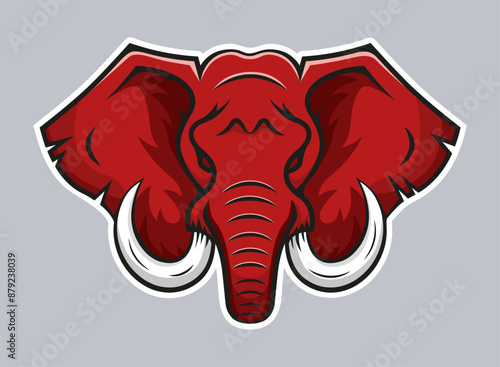 Red republican elephant. Vector mascot logo.