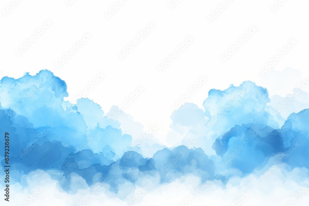 Blue Watercolor Clouds Abstract Art Blue Watercolor Clouds Abstract Art