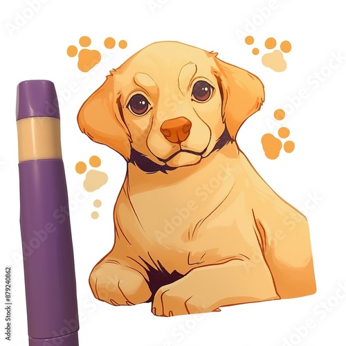 Illustrative Portrait of a Labrador Dog photo