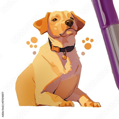 Illustrative Portrait of a Labrador Dog photo