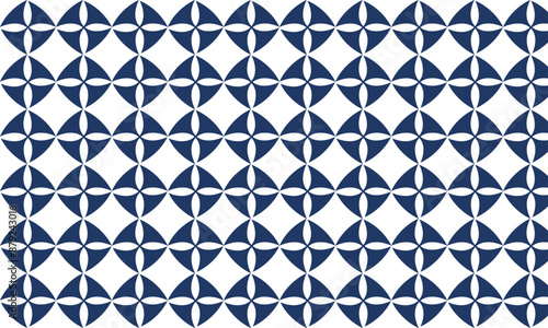 seamless pattern with blue and white flowers, light blue flower on block of blue background illustration image background design for fabric print, ceramic Japanese style printing, checkerboard