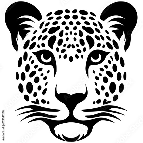 Silhouette of a female cheetah's face