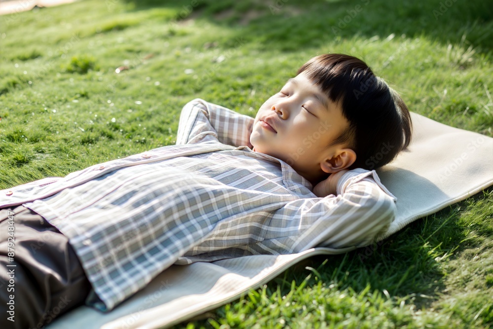 Asian Boy Relaxing on Green Grass
Asian Boy Relaxing on Green Grass