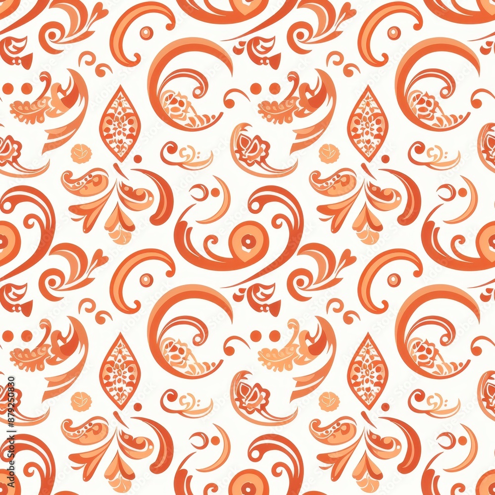 Fototapeta premium Orange Floral Pattern Design