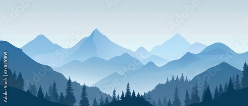 Minimalism mountain landscape,