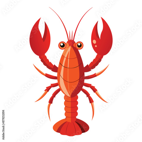 a red lobster on a white background