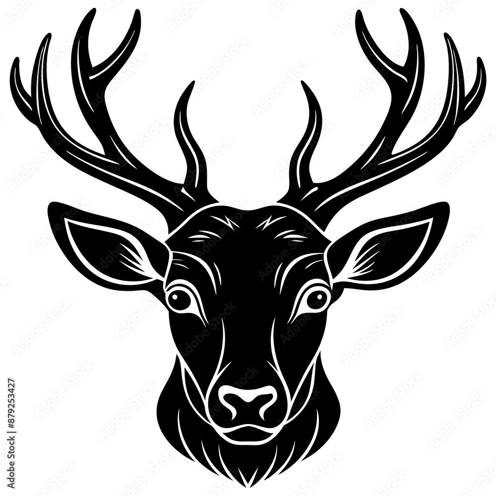 Naklejka premium deer head vector,deer, illustration, ,animal, vector, reindeer