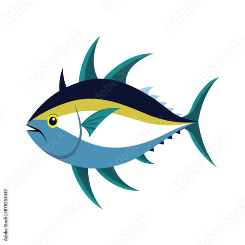 tuna fish on white background