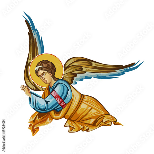 An Angel illustration in Byzantine style 