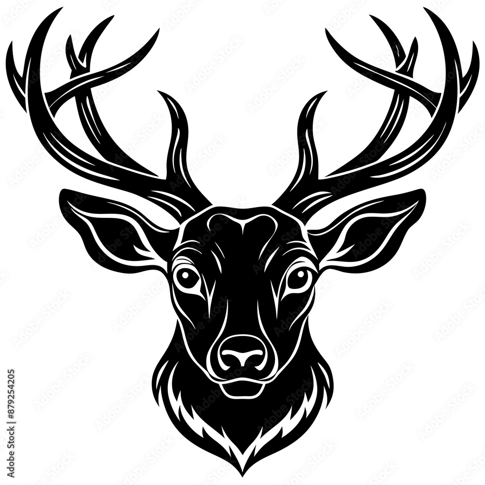 Fototapeta premium deer head vector,deer, animal, vector, reindeer, mammal, cartoon, illustration