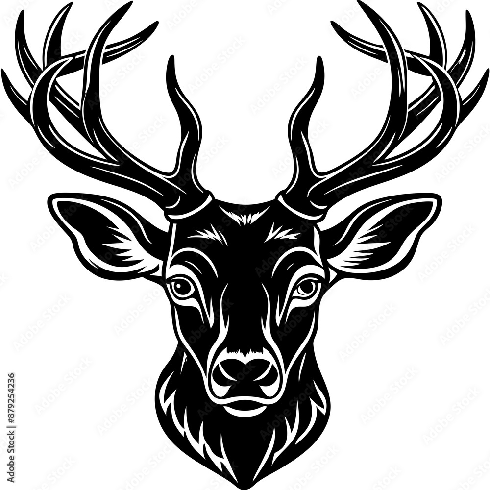 Naklejka premium deer head vector,deer, illustration, ,animal, vector, reindeer