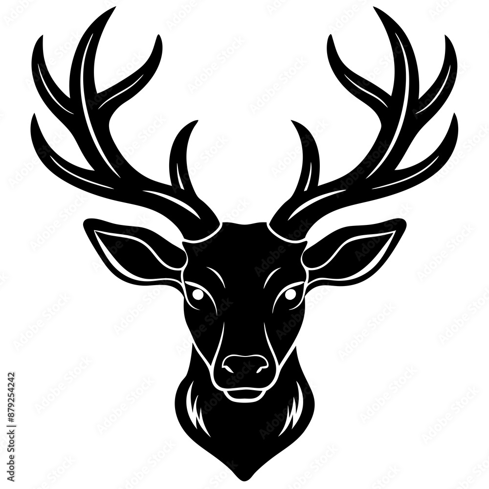 Fototapeta premium deer head vector,deer, animal, vector, reindeer, mammal, cartoon, illustration