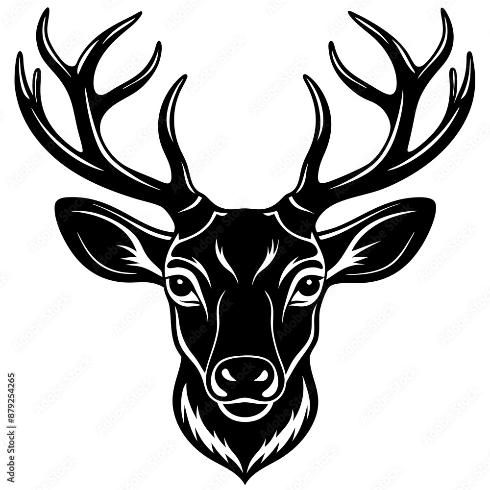 Naklejka premium deer head vector,deer, illustration, ,animal, vector, reindeer