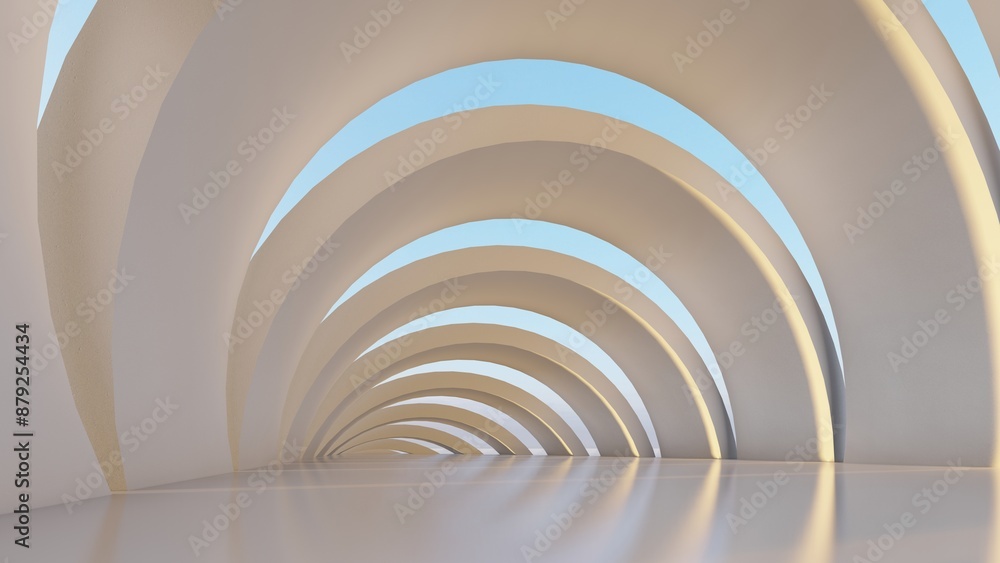 Abstract architecture background arched interior 3d render Abstract architecture background arched interior 3d render